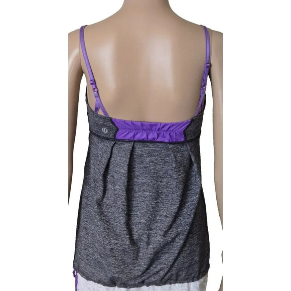 Lululemon Yogi Dance Tank Top Purple grey Ruched Size 4 - Picture 5 of 5